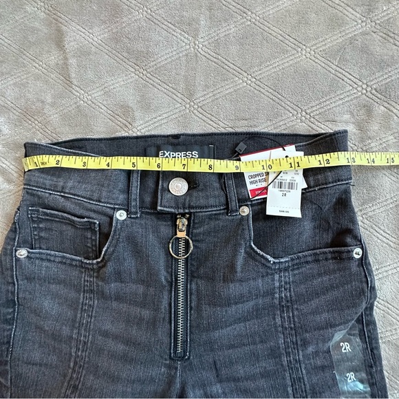*NWT Express Size 2R Black Denim Cropped Skinny Highrise Women’s Pant Jeans - Picture 8 of 10